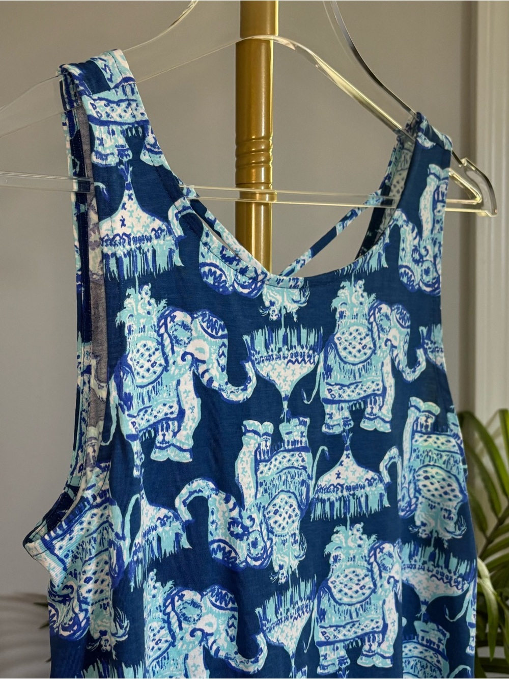 Lilly Pulitzer Blue and Light Blue Printed Elephant Cotton Dress 🐘❤️ - Picture 6 of 16